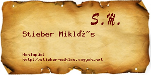 Stieber Miklós névjegykártya