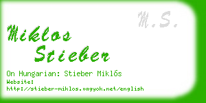 miklos stieber business card
